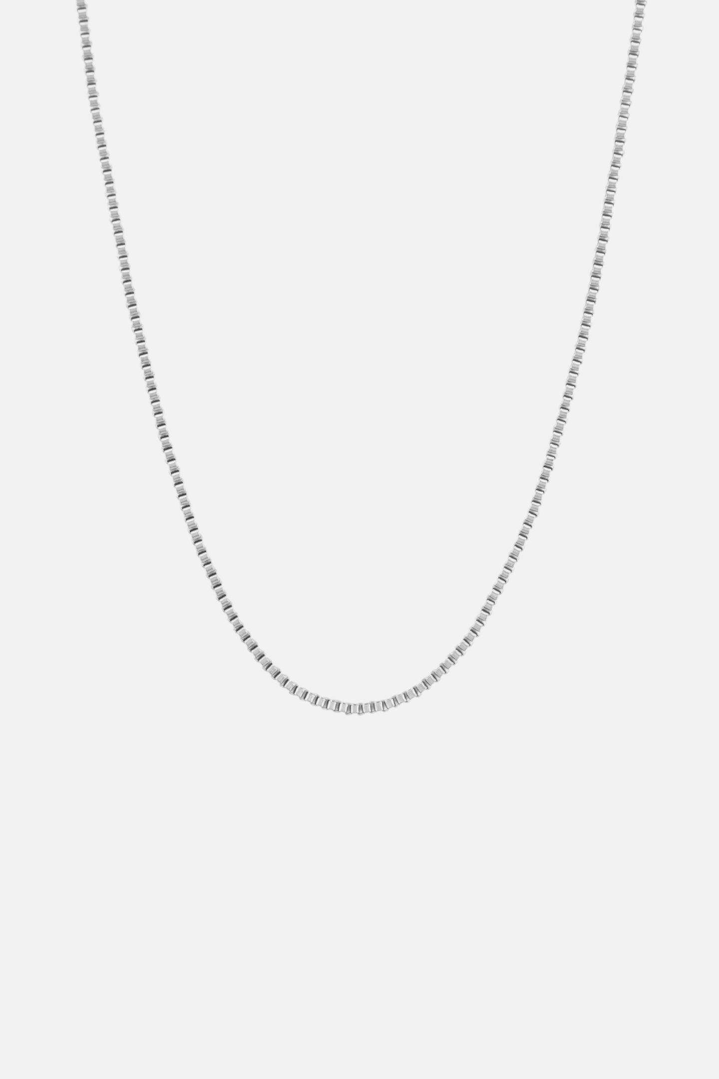 Box Necklace 1.5MM by SILETH in silver finish