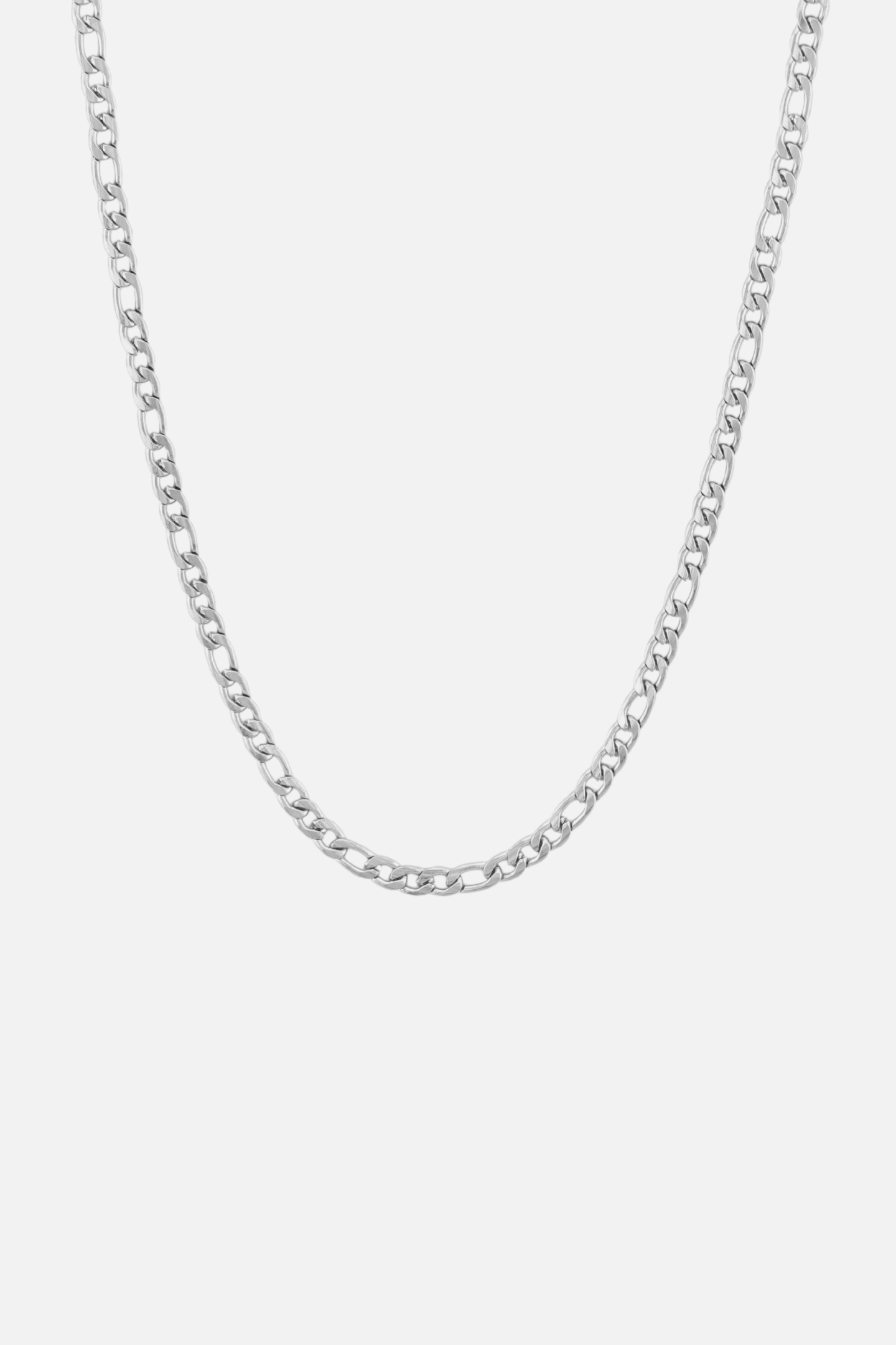 Figaro Necklace 3MM by SILETH in silver finish